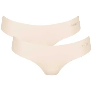 SLOGGI Damen String, Multipack - Zero Microfibre 2.0 Hipstring, Mikrofaser, einfarbig Creme L