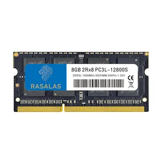 Rasalas DDR3L 8GB DDR3 1600MHz PC3L-12800 1x8GB DDR3 Non ECC Unbuffered 1,35V CL11 2Rx8 Dual Rank SODIMM Laptop Memory RAM