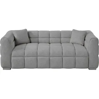 Big-Sofa "Thor Design-Sofa mit Steppung, Bubble-Optik, B:190cm", grau, B:190cm H:65cm T:73cm, 100%PES, ATLANTIC HOME COLLECTION, Sofas, Big-Sofa, "Bubble"-3D Optik Sofa mit Taschenfederkern, inkl. Zierkissen