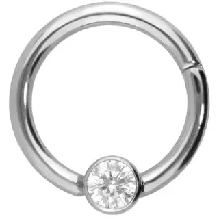 PIERCINGLINE Titan Segmentring Clicker FLACHE KRISTALLDISC