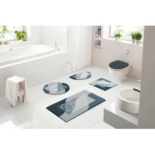 Grund Badematte Greta, Höhe 20 mm, rutschhemmend beschichtet, schnell trocknend, Polyacryl, rund, 5 Jahre GRUND Garantie, Made in Europe, sehr weicher Flor grau rund | Ø 80 cm x 20 mm
