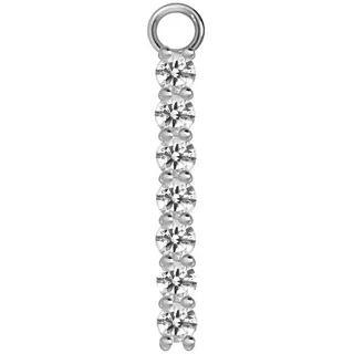 PIERCINGLINE Chirurgenstahl Anhänger für Clicker KRISTALLBALKEN