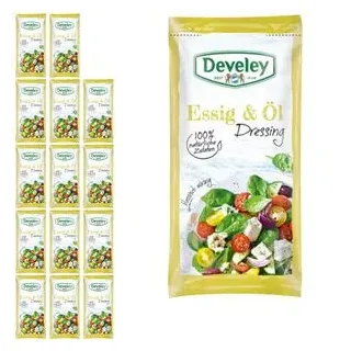 Develey Salatdressing Essig und Öl, je 75ml, 14 Beutel