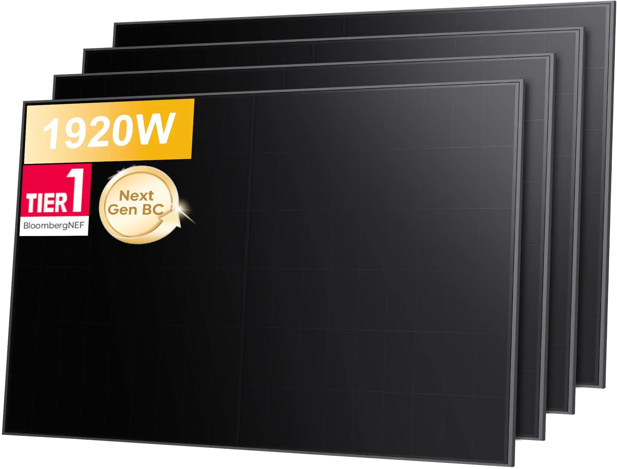 Sunpro 480Wp BC Bifaziale Full Black Solarmodule für Balkonkraftwerke Photovoltaik Glas-Glas, by Powerness - 4 Stücke / Versand