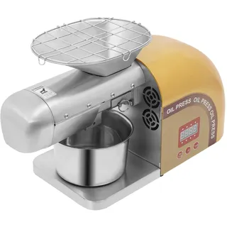 Ölpressmaschine, 1800W Elektrische Ölpresse, 0–300 °C Einstellbare Temperatur, Ölpresse aus Edelstahl, Heißpresse-Ölpresse zum Pressen von Erdnüssen, Sesamsamen, Rapssamen, Teesamen
