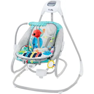 Baby Einstein Babywippe Kick to It 4-in-1 Musical Swing & Rocker, mit Sound-Effekt grau