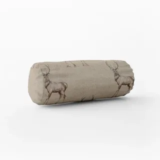 SCHÖNER LEBEN. Dekokissen SCHÖNER LEBEN. Kissenhülle Fryett`s Landhaus Hirsch natur braun beige|braun Rolle | 15 cm x 40 cm