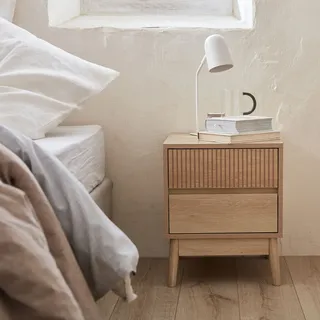 sweeek Nachttisch mit zwei Schubladen, - Sweeek