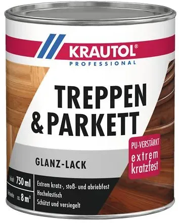 KRAUTOL Treppen- und Parkettlack glänzend farblos, 0,75 l
