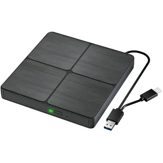 Yaeonku Externes Blu Ray CD DVD Laufwerk, USB 3.0 Typ-C 3D Bluray CD DVD BD Brenner Player Schlankes Bluray DVD Laufwerk für MacBook Laptop Desktop PC Laptop Kompatibel mit Mac OS Windows XP/7/8/10/11