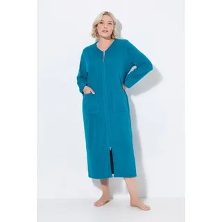 Ulla Popken Damen große Größen Übergrößen Plus Size Bademantel, 2-Wege-Zipper, Frottee, kuschelweich - 74-76