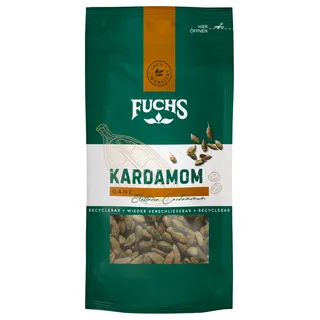 Fuchs Gewürze - Kardamom ganz | Aus natürlichen Zutaten | 20 g im wiederverschließbaren, recyclebaren Beutel