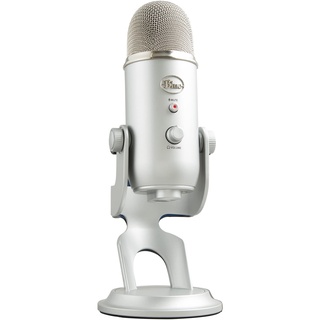 Logitech Blue Yeti USB-Mikrofon für Aufnahmen, Streaming, Gaming, Podcasting auf PC und Mac, Mikrofon für Laptop oder Computer, Blue VO!CE Effekte, Verstellbarer Ständer, Plug and Play - Silber