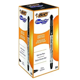 BIC Gelocity Tintenroller Schwarz 0.5 mm Fein Kugelschreiber 30 Stück