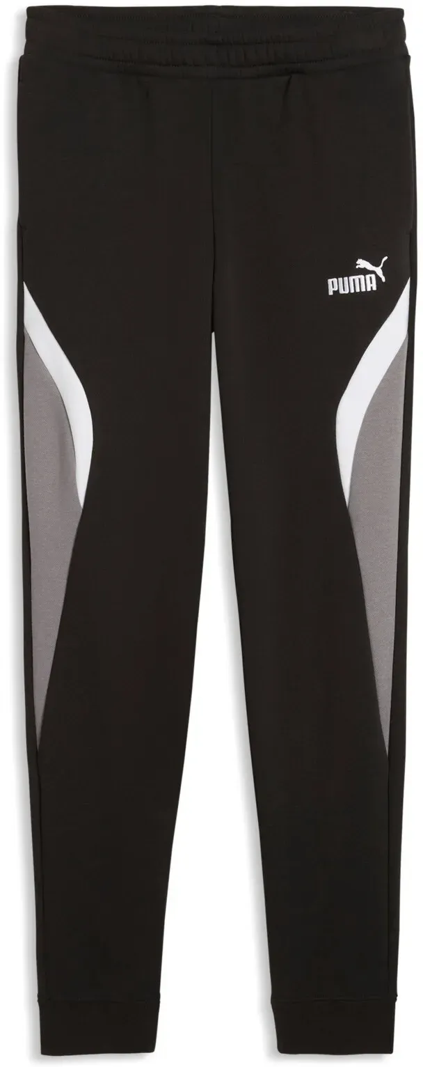 Trainingshose PUMA "ESS BLOCK SWEATPANTS FL B", Kinder, Gr. 152, N-Gr, puma schwarz, Fleece, Obermaterial: 66% Baumwolle, 34% Polyester, regular fit normal, Hosen Trainingshose, Regular Fit, für Sport und Freizeit, sportlicher Stil