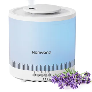 Homvana Luftbefeuchter Schlafzimmer, 1,8L Top-Fill Kühlnebel Klein Luftbefeuchter Baby, Aroma Diffuser ätherische öle, Duftöl, Aromatherapie, Ultraschall Vernebler, Raumduft LED Diffuser, BPA Free