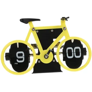 MAGICLULU Flip-Uhr Im Vintage-Stil Fahrrad-Design Tischuhr Mit Flip-mechanismus Kleine Wohnheimuhr Zimmerschmuckstück Mechanische Anzeige Für Büros Und Wohnzimmer