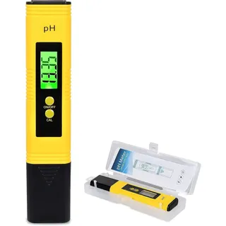 Funmo Digitales pH-Messgerät, pH-Messgerät, digital, pH-Messgerät, professionell, mit LCD-Display, Messbereich von pH 0,00 – 14,00 für Trinkwasser, Aquarien, Hydrokulturen, Schwimmbäder