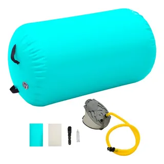 vidaXL Aufblasbare Gymnastik-Rolle mit Pumpe 100x60 cm PVC Grün