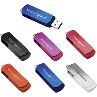 Trendiger 4GB USB Stick REFLECTS ARAUCA mit Wunschgravur 51814 Farben graviert inkl. Geschenketui (Weiss)