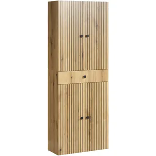 trendteam Bad Hochschrank Pure Bliss Evoke Eiche Melamin B/H/T ca. 70/186/31 cm