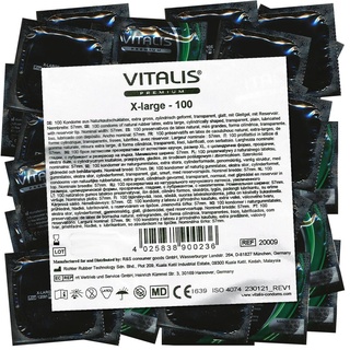 Vitalis Premium X-Large - 100 lange Kondome - 57mm nominale Breite - deutsches Qualitätsprodukt