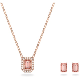 Swarovski Millenia Set, Rosé Vergoldete Halskette und Ohrringe mit Strahlenden Swarovski Kristallen