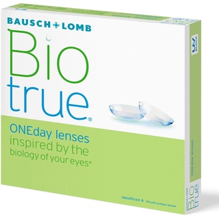 Bausch + Lomb Biotrue ONEday Tageslinsen, sphärische Kontaktlinsen, weich, 90 Stück / BC 8.6 mm / DIA 14.2 mm / +6.00 Dioptrien