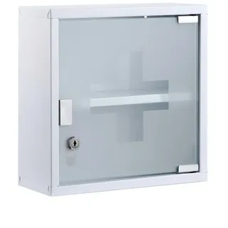 Zedelmaier Medizinschrank Abschließbarer Medizinschrank aus Edelstahl,Medikamentenschrank (YX2001) Magnetverschluss, Kindersicher, abschließbar mit 2 Enden weiß