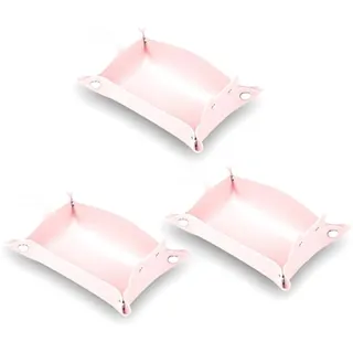 Ujjdwiurgh Valet Tablett in Form von süßen Katzen mit 3-teiligem Kissen, Schmucktablett für Kaffeetisch, Schreibtisch-Organizer, Catchall-Tablett, Rosa