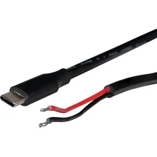 Joy-It Strom-Kabel [1x USB 2.0 Stecker C - 1x offene Kabelenden] 1m Schwarz