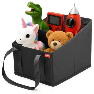 Achilles Beifahrer-Organizer, Rücksitz-Box, Autositz-Tasche, Vordersitz-Faltkorb, Autotasche, 31x25x25cm,Schwarz