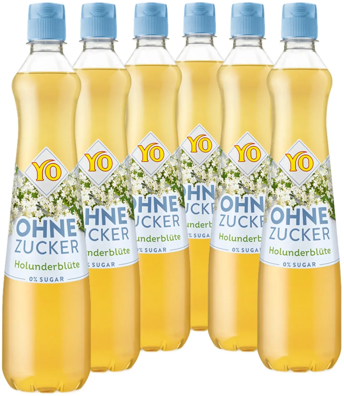 6 × YO Sirup Holunderblüte ohne Zucker