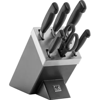 Zwilling Vier Sterne Selbstschärfender Messerblock 7-tlg. Grau