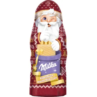 Milka Weihnachtsmann aus Alpenmilchschokolade Design Edition 90g