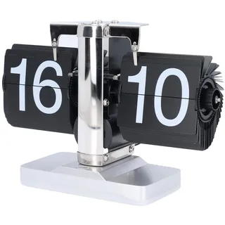 Bewinner Klappbare Schreibtisch-Regaluhr Im Retro-Stil, Automatisch Klappbare Schreibtisch-Tischuhr, Klassische Mechanische Batteriebetriebene, Moderne Digitale Mechanische (Schwarzes
