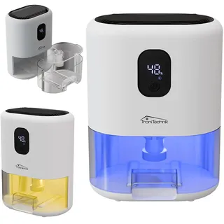Tronitechnik Luftentfeuchter EF-02 Mini elektrisch bis 400 ml/24 h, kompakt und leise, 1 L Tank, LED-Farblicht, für kleine Räume bis 20 m2