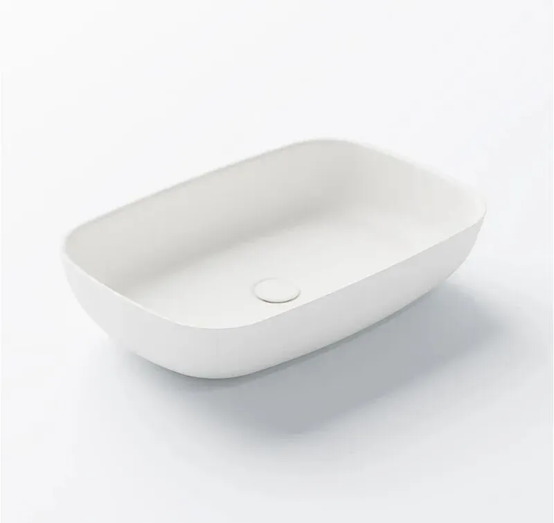 Steinberg Serie 440 6114 Aufsatzschale rechteckig aus Solid Surface Mattweiß