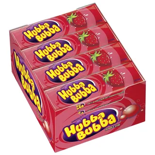 hubba-bubba HUBBA BUBBA Kaugummi Erdbeere 20 Packungen (20 x 5 Stück)