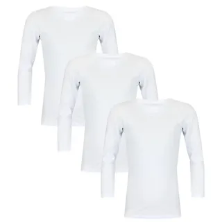 TupTam Langarmshirt Kinder – 3er Pack Unterhemden Jungen & Mädchen, 100% Baumwolle, Unisex, Farbe: Weiß, Größe: 122 - 122