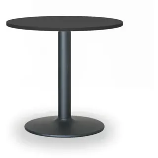 Runder Konferenztisch ZEUS II, Durchmesser 60 cm, schwarzes Metallgestell, Graphit