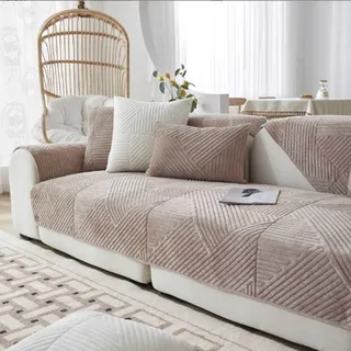 YWQJL Sofabezug Ecksofa L Form Couch Cover L Shape Sofaschoner rutschfest Sofaschutz Sitzfläche Samt Schonbezug Sofa Sofahusse Sofaüberwürfe Couchhusse for1 2 3 4 Sitzer,coffeecolor-70x70cm
