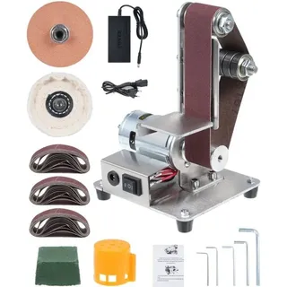 SNQ - Bandschleifer, 9000 U/min, elektrischer Schleifer, 7 einstellbare elektrische Geschwindigkeitsregelung, Mini-Tisch-Bandschleifer-Kit,