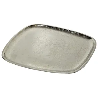 Dekoteller Metall silber Dekoschale Metallteller Deko Schale Teller 25 x 22 cm