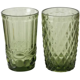 Boltze Trinkglas Aurora 2er Set, Höhe 13 cm, Sortiert (1 Stück)