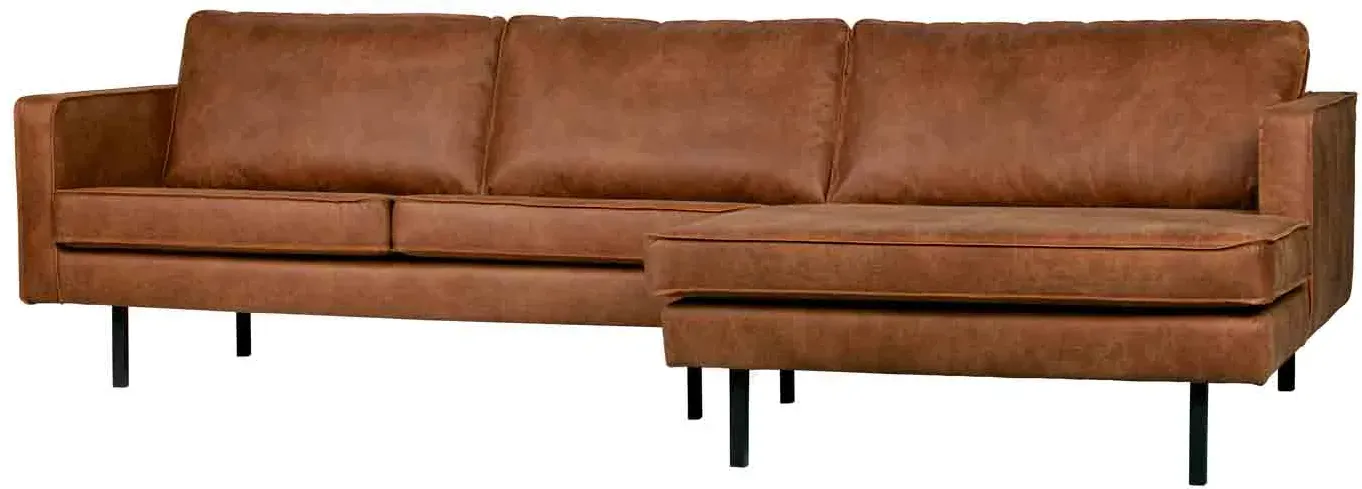 Ecksofa Rodeo Chaiselongue Lederoptik, modern, rechts, cognacbraun, komfortabel und pflegeleicht