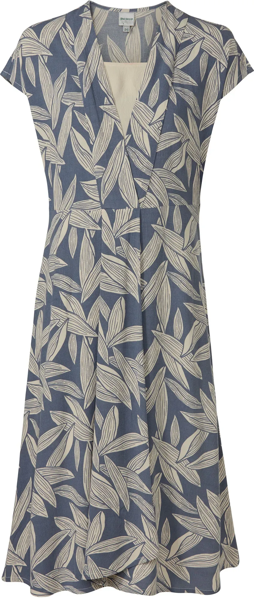 Viskose-Kleid, Druck rauchblau, 48