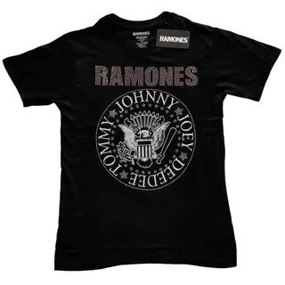 Ramones Kinder T-Shirt Diamante Presidential Seal New Official Black, Schwarz, X-Small (3/4 Yrs) - X-Small (3/4 Yrs)