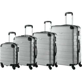 monzana Hartschalenkofferset Essential 4-tlg Silber