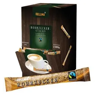 Hellma Fairtrade Rohrohrzucker-Sticks, 500x4,0 g